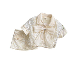 Girls Embroidered Top with Skirt