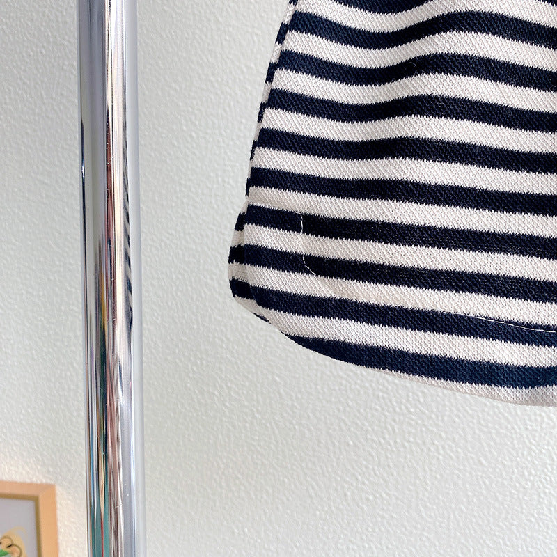 Girls Striped Pure Cotton Top with Shorts