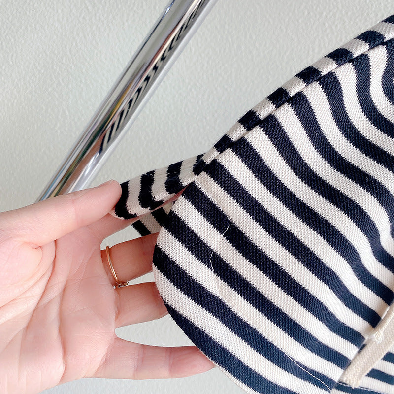 Girls Striped Pure Cotton Top with Shorts