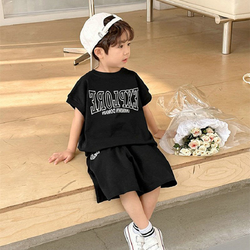 Boys Printed Pure Cotton T-shirt With Shorts