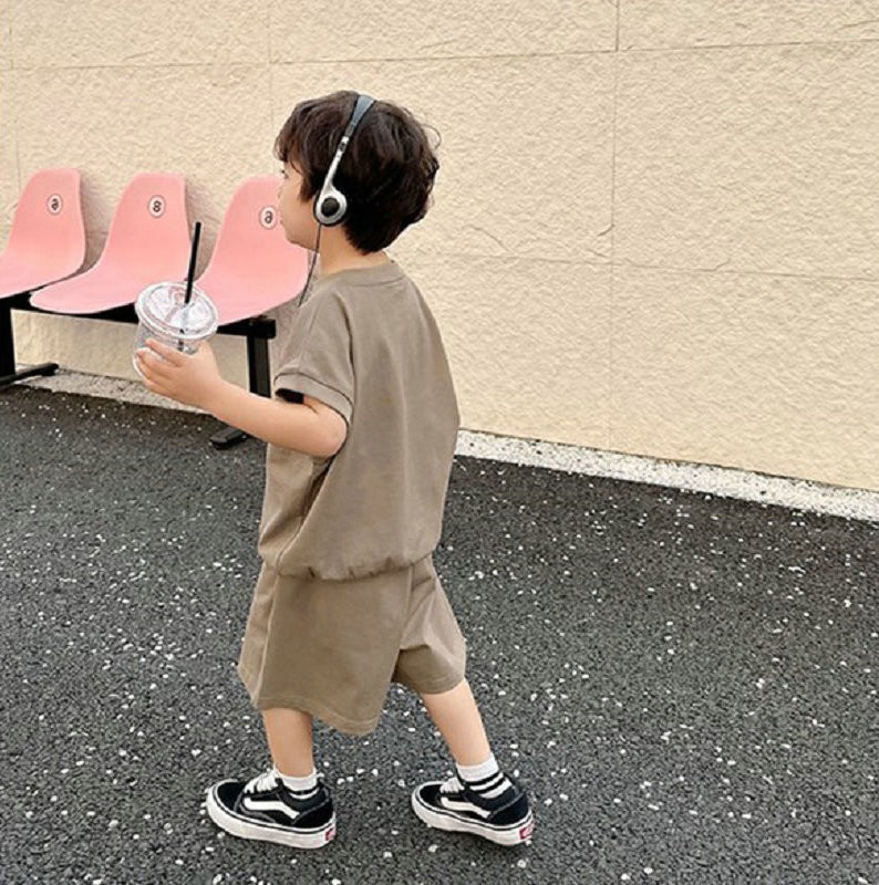 Boys Printed Pure Cotton T-shirt With Shorts