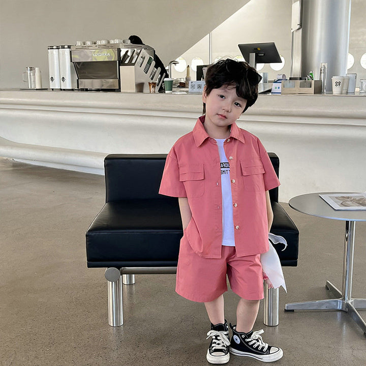 Boys T-shirt And Shirt With Shorts