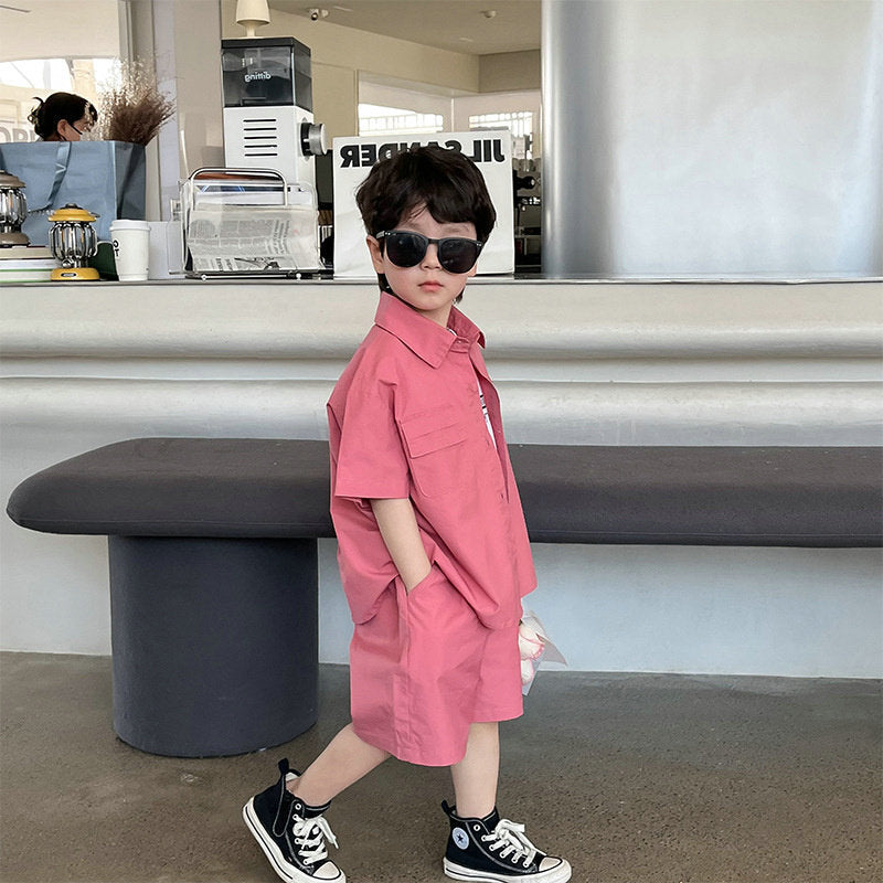 Boys T-shirt And Shirt With Shorts