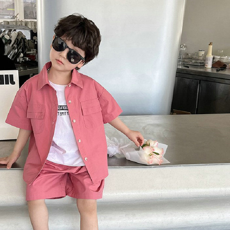 Boys T-shirt And Shirt With Shorts