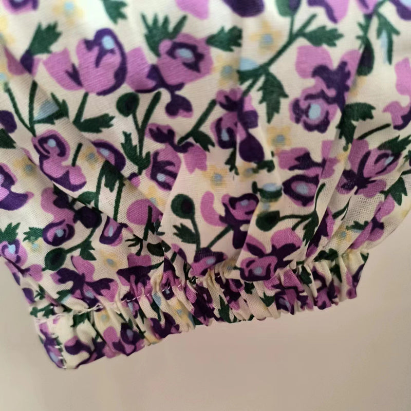 Girls Printed Square Neck Pure Cotton Top With Trouser