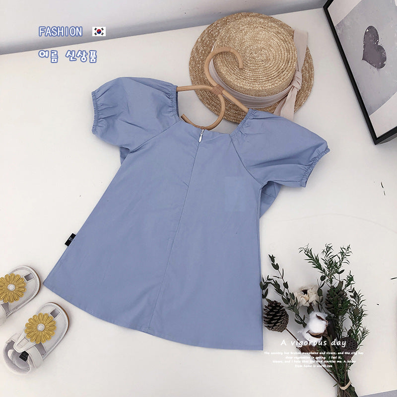 Bow detail Puff Sleeves A-Line Dress