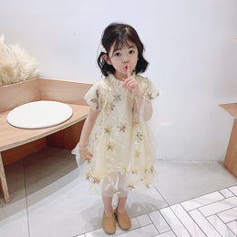 Girls Embellished A-Line Mini Dress