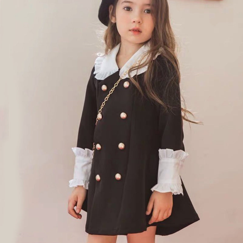 Girls Colourblocked  A-Line Cotton Dress