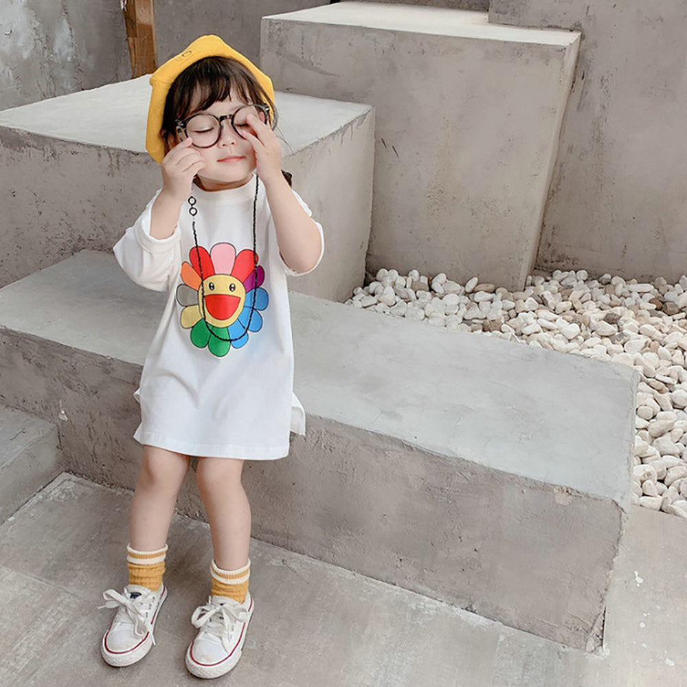 Girls Printed T-shirt Dress