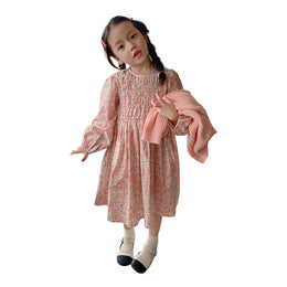 Floral Print Applique A-Line Dress