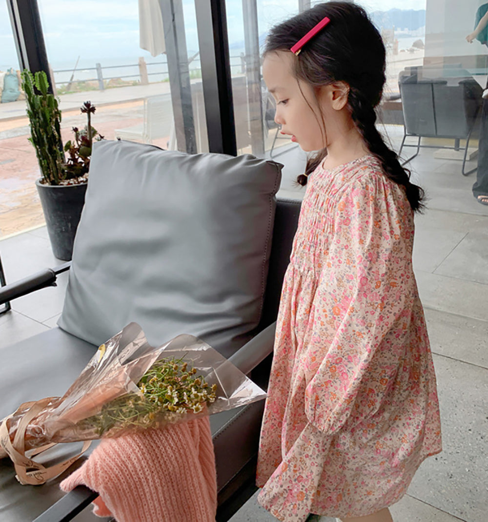Floral Print Applique A-Line Dress