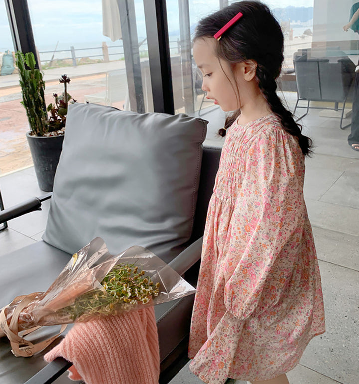 Floral Print Applique A-Line Dress