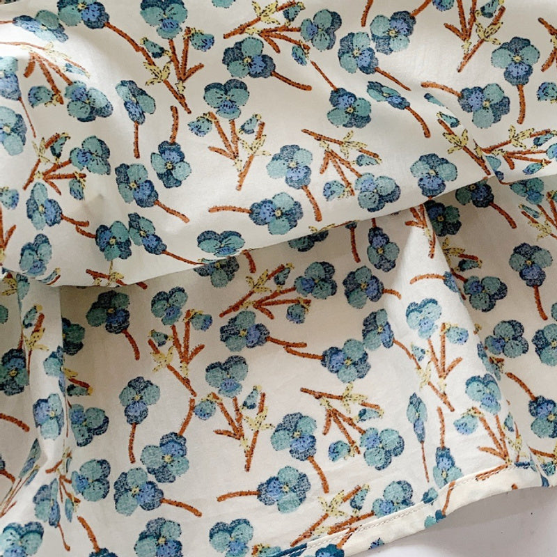 Girls Floral Print Puff Sleeve Fit & Flare Dress