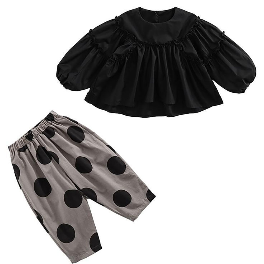 Girls Round Neck Top with Pyjamas