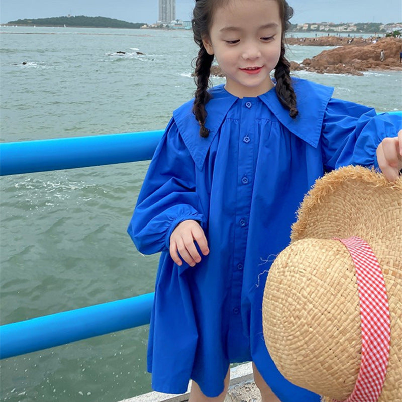Girls Halter Neck Puff Sleeve A-Line Dress