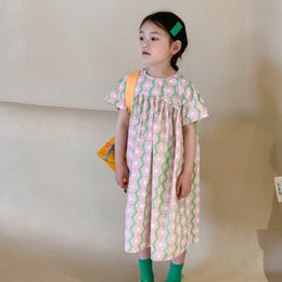 Girls Floral Printed A-Line Dress