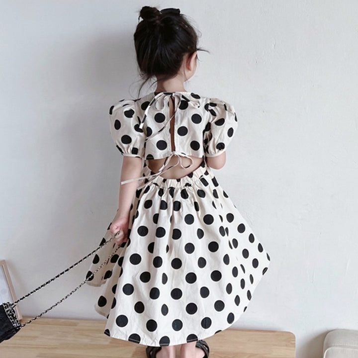 Polka Dot Print Fit & Flare Midi Dress
