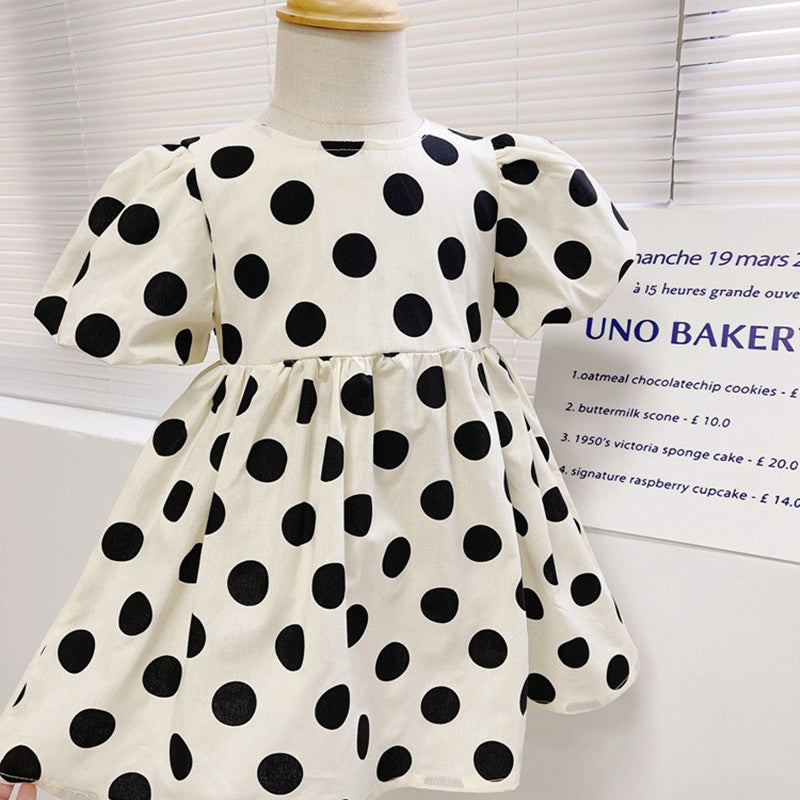 Polka Dot Print Fit & Flare Midi Dress