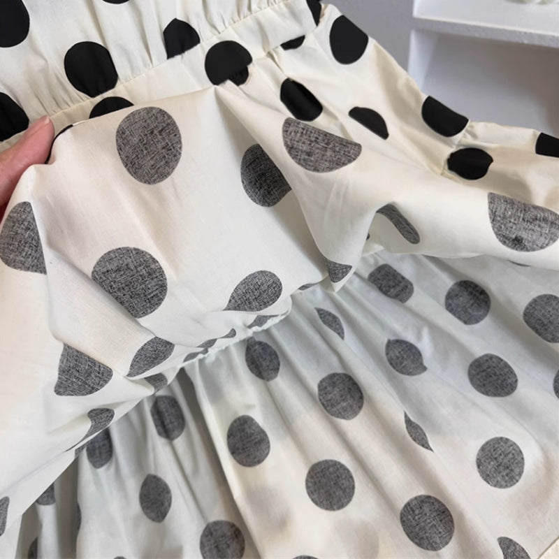 Polka Dot Print Fit & Flare Midi Dress