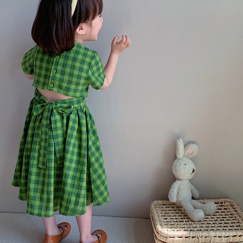 Checked A-Line Midi Dress