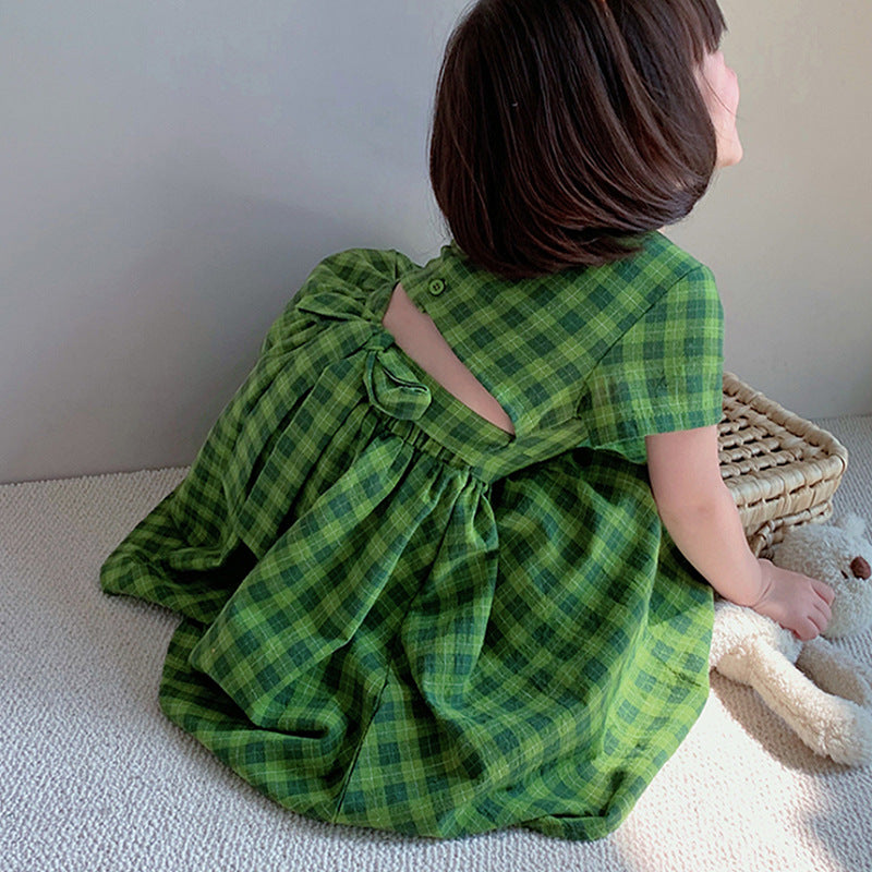 Checked A-Line Midi Dress