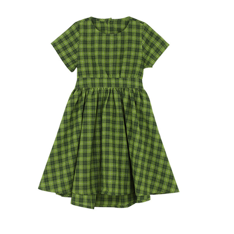 Checked A-Line Midi Dress