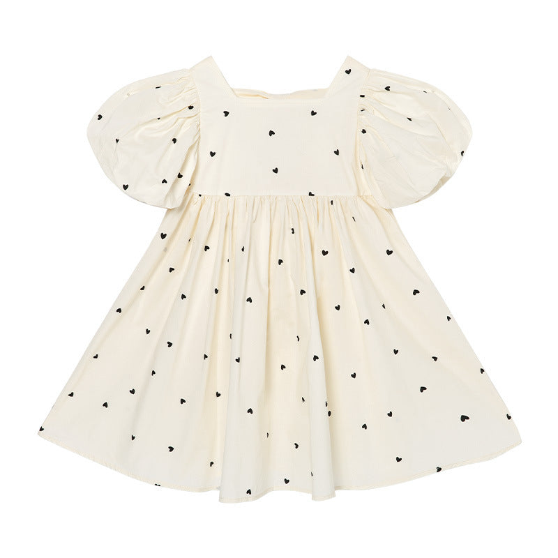 Girls Polka Dot Print Fit & Flare Dress