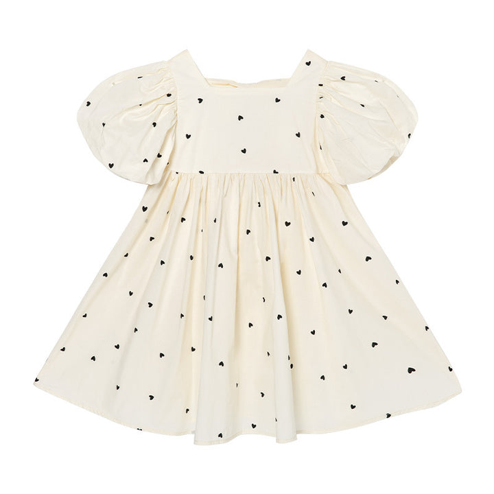 Girls Polka Dot Print Fit & Flare Dress