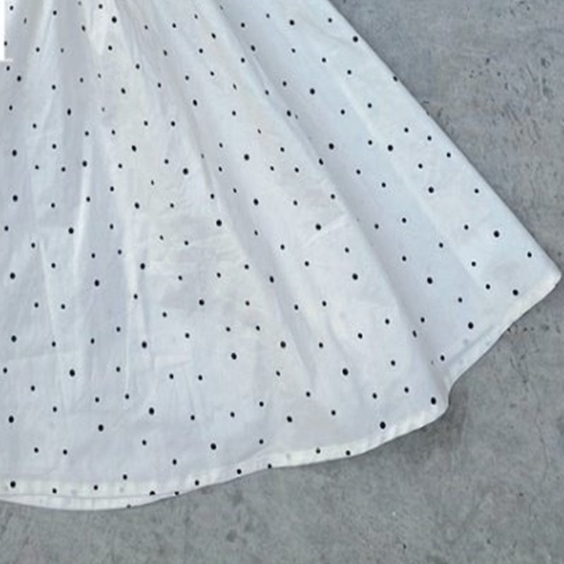 Girls Polka Dot Print Fit & Flare Dress