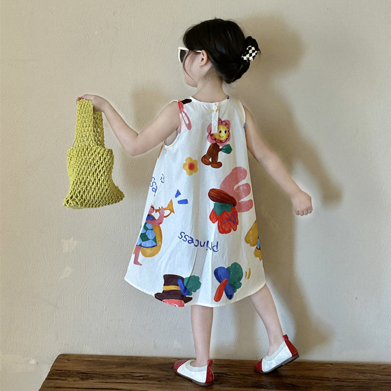 Girls Printed A-Line Dress