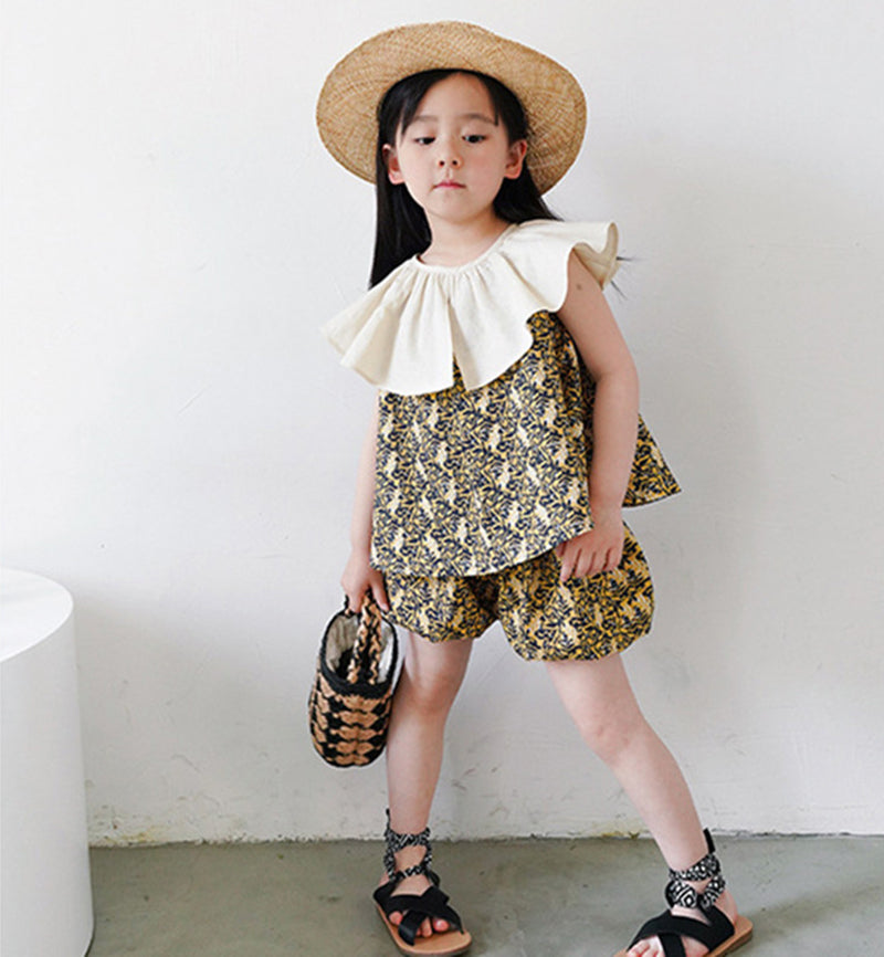 Girls Striped Top With Shorts