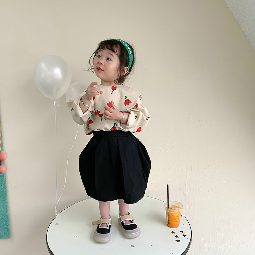 Girls Printed Top With Skirt