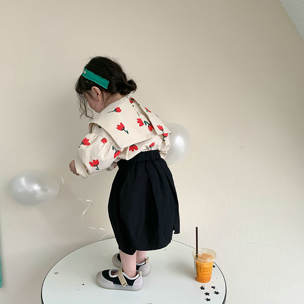 Girls Printed Top With Skirt