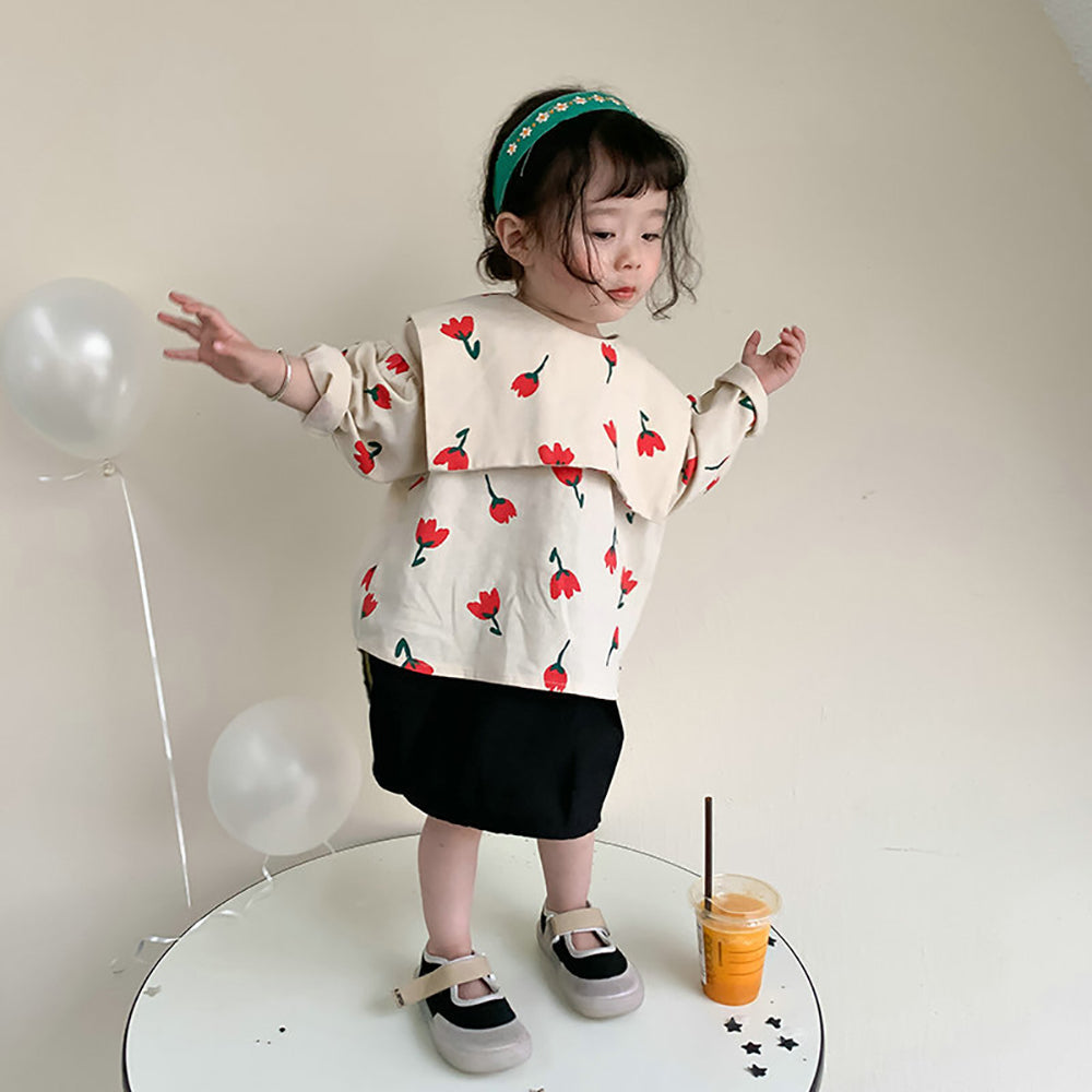 Girls Printed Top With Skirt