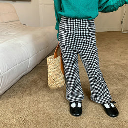 Girls Cotton Ethnic Motifs Checked Trousers