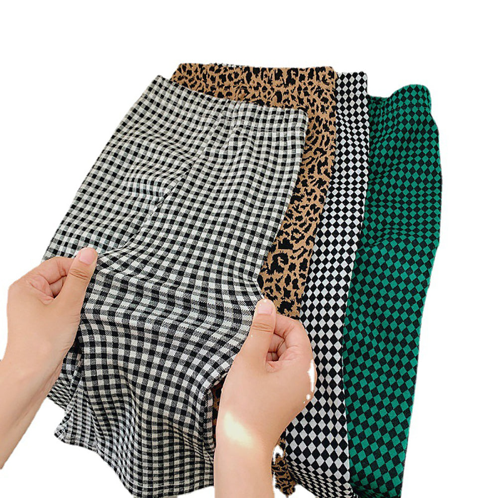 Girls Cotton Ethnic Motifs Checked Trousers