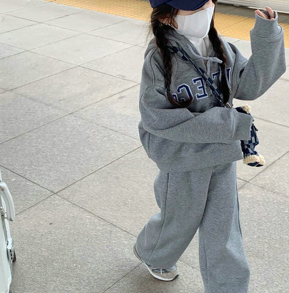 Girls Hooded Printed Sweatshirt with Trouser