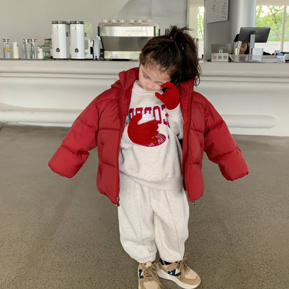 Girls Printed Round Neck Long Sleeves Sweatshirt With Jogger