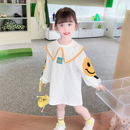 Girls Puff Sleeves A-Line Dress