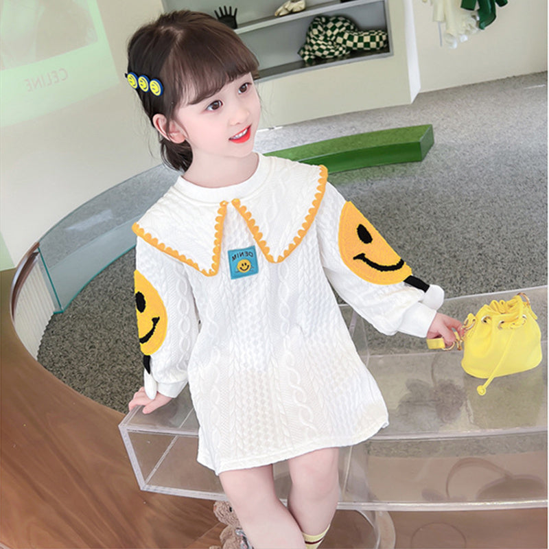 Girls Puff Sleeves A-Line Dress