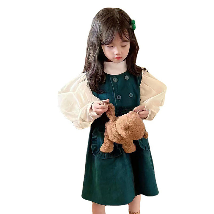 Girls Colourblocked A-Line Dress