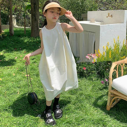 Girls A-Line Cotton Midi Dress