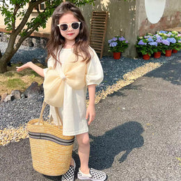 Girls Self Design A-Line Midi Dress