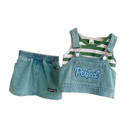 Girls Striped Pure Cotton Top with Shorts