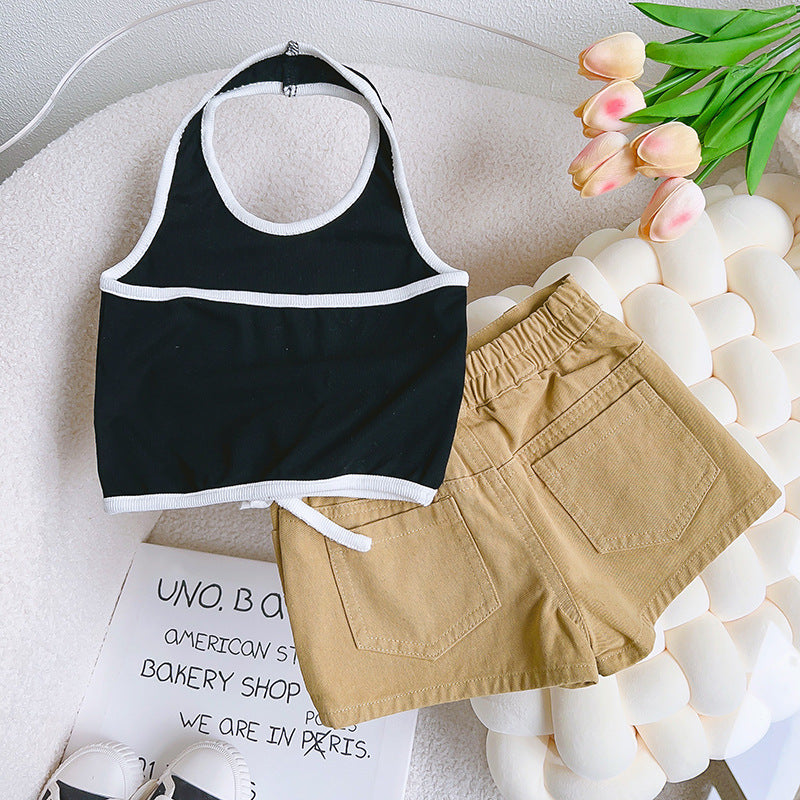 Girls Printed Pure Cotton Top with Shorts