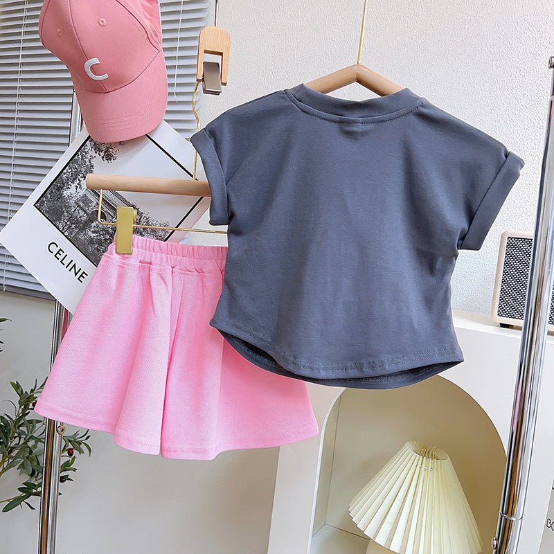 Girls Printed Pure Cotton T-shirt with Shorts