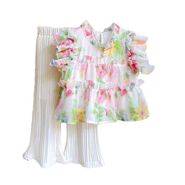 Girls Printed Top With Palazzo