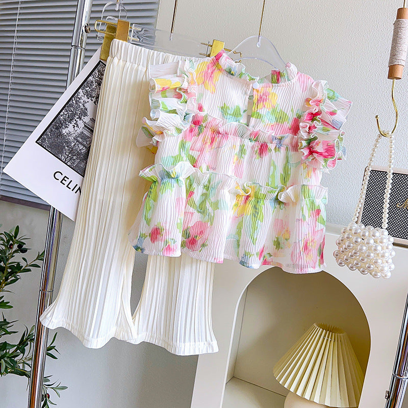 Girls Printed Top With Palazzo
