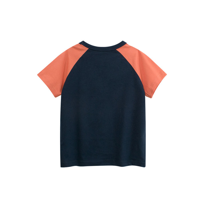 Boys Typography Printed Round Neck Short Sleeves Cotton T-shirt