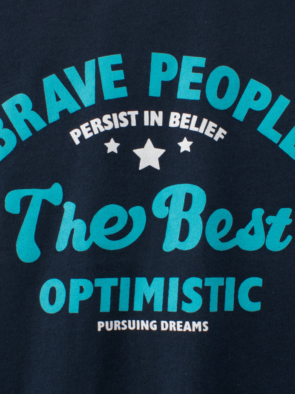 Boys Typography Printed Round Neck Short Sleeves Cotton T-shirt